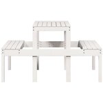 vidaXL Table de pique-nique blanc 110x134x75 cm bois massif de pin