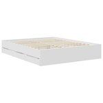 vidaXL Cadre de lit avec tiroir Blanc 160 x 200 cm Bois Ingénierie