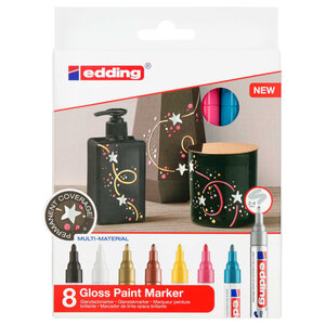 Edding marqueurs à peinture brillante 8 pièces multicolore 750