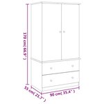 vidaXL Garde-robe ALTA 90x55x170 cm bois massif de pin