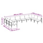 vidaXL Ensemble de canapé de jardin 10 Pièces Anthracite Acier