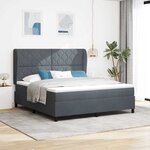 vidaXL Lit à ressorts avec matelas Gris foncé 180 x 200 cm Velours