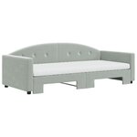 vidaXL Lit de jour avec gigogne et matelas gris clair 90x190cm velours