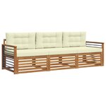 vidaXL Ensemble de canapés d'extérieur 3 Pièces Naturel et Crème