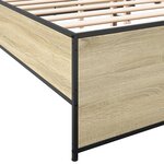 vidaXL Cadre de lit chêne sonoma 140x190 cm bois d'ingénierie et métal