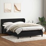 vidaXL Sommier à lattes de lit avec matelas noir 160x220 cm velours