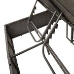 vidaXL Chaise longue double et coussins et parasol noir résine tressée