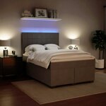 vidaXL Sommier à lattes de lit et matelas Gris clair 140x190cm Velours