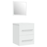 vidaXL Meuble lavabo avec bassin intégré Blanc Bois d'ingénierie