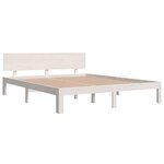 vidaXL Cadre de lit sans matelas blanc bois de pin massif 160x200 cm