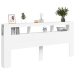 vidaXL Tête de lit à LED blanc 220x18 5x103 5 cm bois d'ingénierie