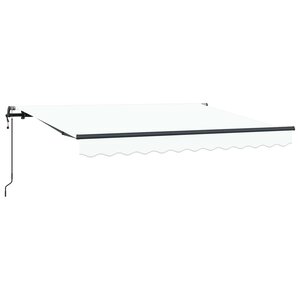 vidaXL Auvent Rétractable Blanc 350 x 200 cm tissu