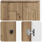 vidaXL Armoire sous évier de salle de bain Chêne artisanal