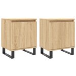 vidaXL Tables de chevet 2Pièces chêne sonoma 40x30x50cm bois d'ingénierie