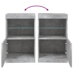 vidaXL Buffet avec lumières LED gris béton 41x37x67 cm