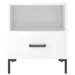 vidaXL Table de chevet blanc brillant 40x35x47 5 cm bois d’ingénierie