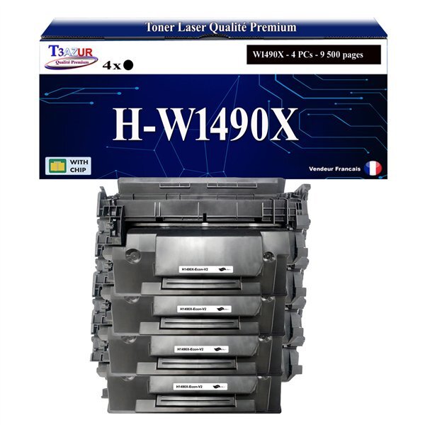 T3AZUR -4x Toners compatibles avec HP W1490X (149X) pour HP LaserJet Pro 4002d  4002dn  4002dw