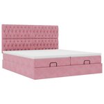 vidaXL Cadre de lit ottoman avec matelas rose 160x200 cm velours