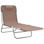 vidaXL Chaises longues pliables lot de 2 marron textilène et acier