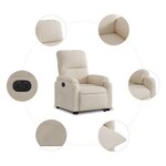 vidaXL Fauteuil inclinable électrique beige tissu microfibre