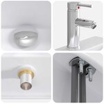 vidaXL Lavabo de salle de bains Chrome 39 x 30 5 x 12 5 cm métal
