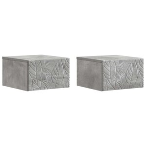 vidaXL Table d'appoint murale 2 Pièces Gris béton 34 5 x 33 x 20 cm