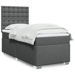vidaXL Sommier à lattes de lit avec matelas Gris foncé 90x200 cm Tissu