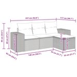 vidaXL Salon de jardin avec coussins 4 Pièces beige résine tressée