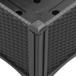 vidaXL Jardinière avec treillis noir 120x40x142 cm PP