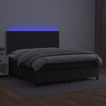 vidaXL Sommier à lattes de lit avec matelas et LED Noir 160x200 cm