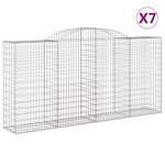 vidaXL Paniers à gabions arqués 7 Pièces 300x50x140/160 cm fer galvanisé