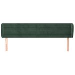 vidaXL Tête de lit avec oreilles Vert foncé 163x23x78/88 cm Velours