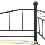 vidaXL Cadre de lit Noir Acier 180x200/90x200 cm