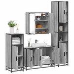 vidaXL Ensemble de meubles de salle de bain 4 Pièces sonoma gris