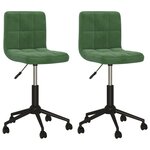 vidaXL Chaises pivotantes à manger lot de 2 vert foncé velours