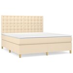 vidaXL Sommier à lattes de lit avec matelas Crème 160x200 cm Tissu