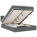 vidaXL Lit ottoman avec matelas et LED gris foncé 140x190 cm tissu