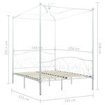 vidaXL Cadre de lit sans matelas avec baldaquin blanc 140x200 cm métal