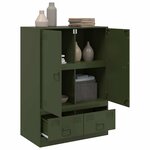 vidaXL Buffet vert olive 67x39x95 cm acier