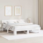 vidaXL Cadre de lit Blanc 200 x 200 cm Bois massif en pin