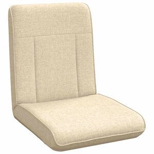 vidaXL Fauteuil de sol ajustable Crème Tissu