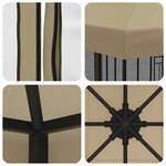 vidaXL Abri de jardin avec parois 3 x 3 m Beige Polyester et Acier