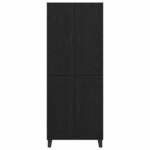 vidaXL Haut Armoire 2 Pièces Chêne noir Bois Aggloméré et Verre