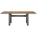 vidaXL Table de jardin Gris clair Résine tressée et bois d'acacia