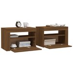 vidaXL Tables de chevet 2 Pièces avec LED chêne marron 60x35x40 cm