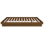 vidaXL Cadre de lit Marron miel Bois massif 120x190 cm Petit Double
