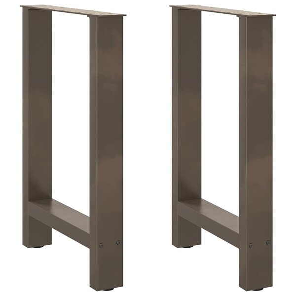 vidaXL Pieds de table à manger en acier naturel 2 pièces 50 x (72-73) cm Acier