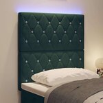 vidaXL Tête de Lit LED Argyle Vert foncé 80 cm Velours