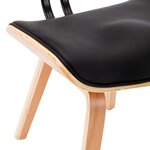 vidaXL Chaises à manger lot de 2 noir bois courbé et similicuir