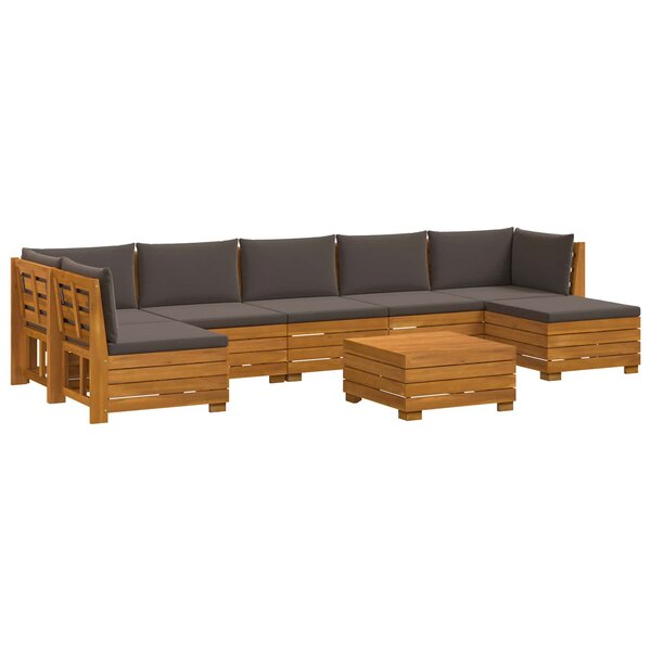 vidaXL Ensemble de canapés d'extérieur avec coussin 8 Pièce Marron